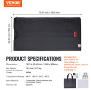 Sauna Blanket for Detoxification, Portable Far Infrared Sauna for Home Relaxation, 1-6 Level Adjustable V952-HWSNTPU7171IISCJYV3