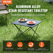 Folding Camping Table, Outdoor Portable Side Tables, Lightweight Fold Up Table, Aluminum Alloy Ultra Compact V952-HWZDBZLB66LBSYSOBV0