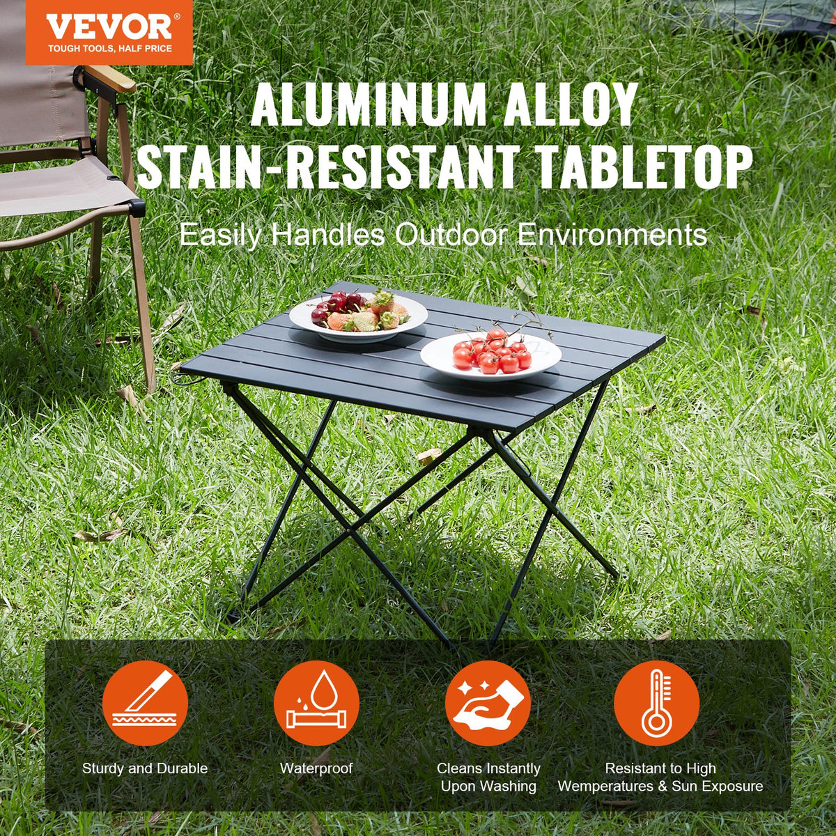 Folding Camping Table, Outdoor Portable Side Tables, Lightweight Fold Up Table, Aluminum Alloy Ultra Compact V952-HWZDBZLB66LBSYSOBV0