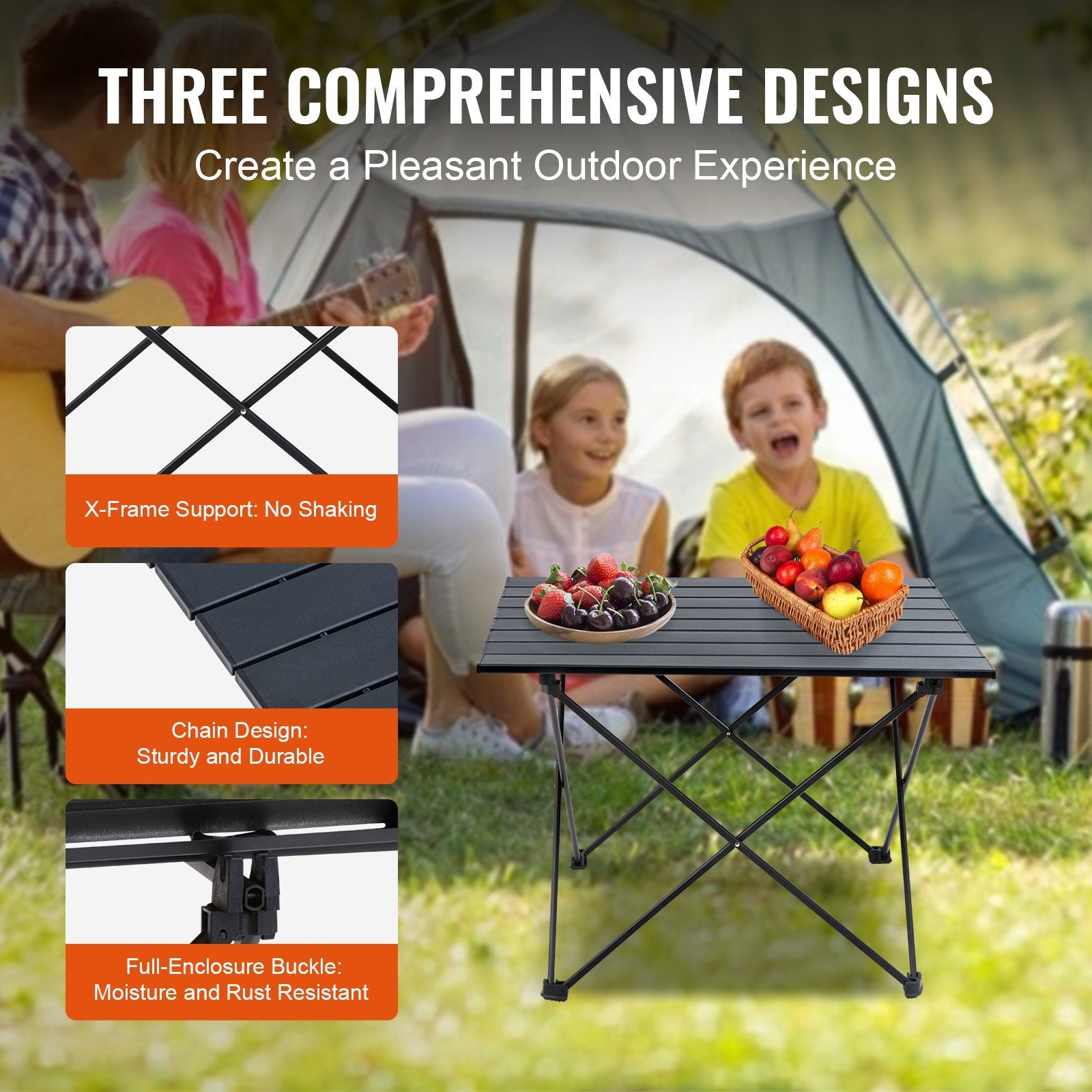 Folding Camping Table, Outdoor Portable Side Tables, Lightweight Fold Up Table, Aluminum Alloy Ultra Compact V952-HWZDBZLB66LBSYSOBV0