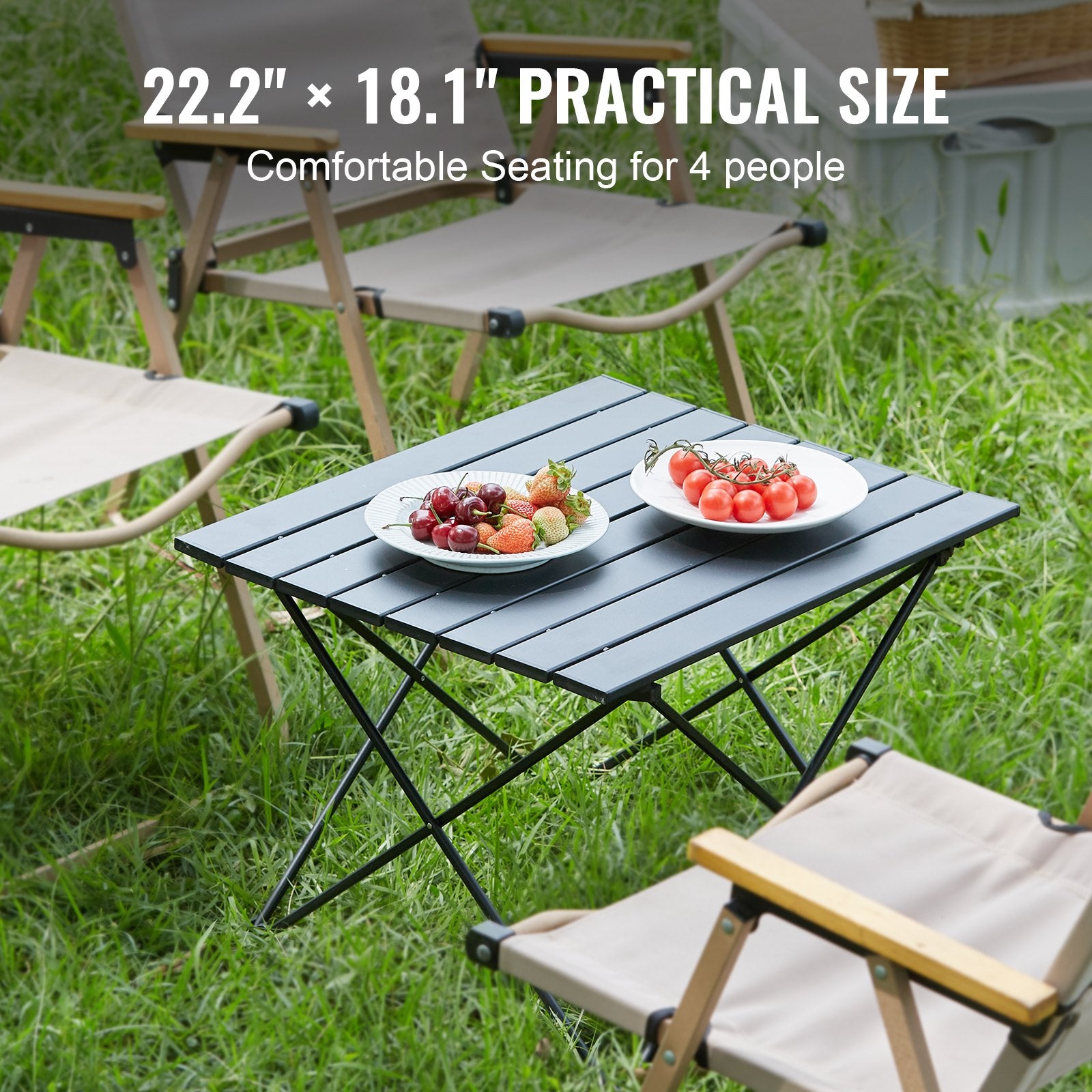 Folding Camping Table, Outdoor Portable Side Tables, Lightweight Fold Up Table, Aluminum Alloy Ultra Compact V952-HWZDBZLB66LBSYSOBV0