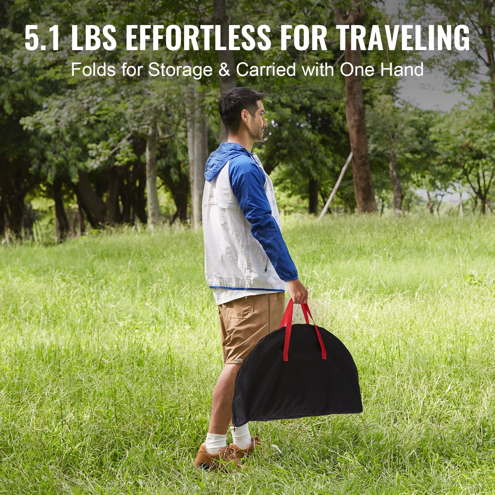 Folding Camping Table, Outdoor Portable Side Tables, Lightweight Fold Up Table, 600D Oxford Fabric & Steel V952-HWZDBZN55LBS4D4TOV0