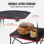 Folding Camping Table, Outdoor Portable Side Tables, Lightweight Fold Up Table, 600D Oxford Fabric & Steel V952-HWZDBZN55LBS4D4TOV0