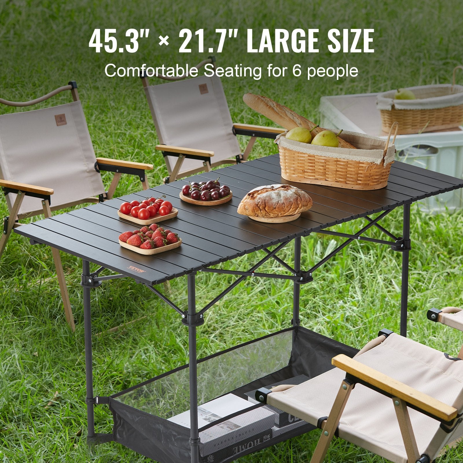 Folding Camping Table, Outdoor Portable Side Tables, Lightweight Fold Up Table, Aluminum & Steel Ultra V952-HWZDCZL200LBS0UE8V0