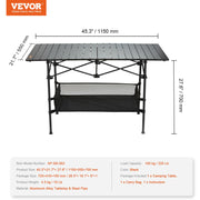 Folding Camping Table, Outdoor Portable Side Tables, Lightweight Fold Up Table, Aluminum & Steel Ultra V952-HWZDCZL200LBS0UE8V0