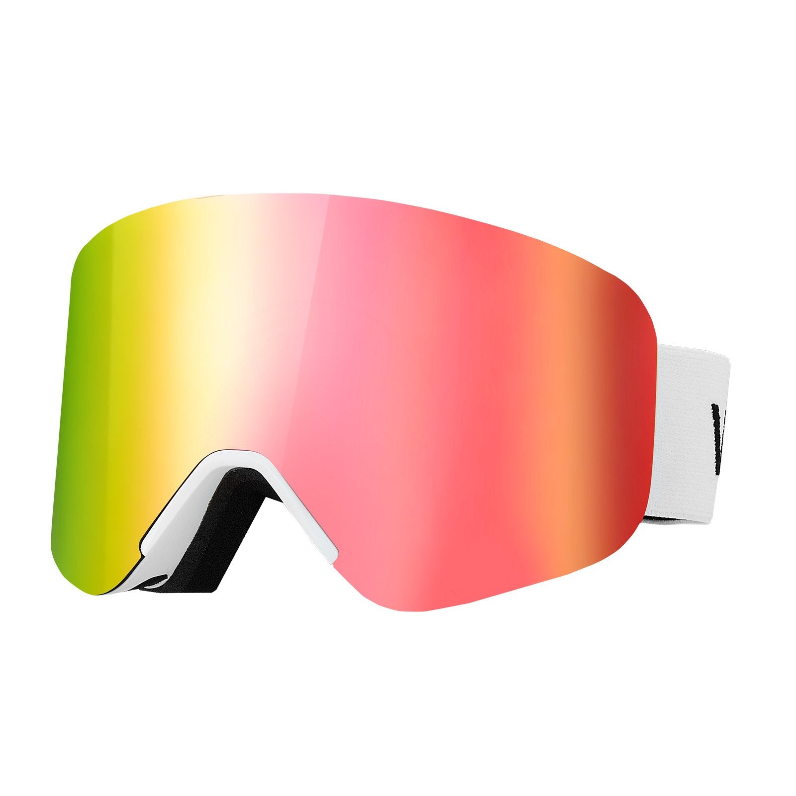 Frameless Ski Goggles, Magnet Cylindrical Lens with Pink Revo Coating, OTG Anti fog Snow Goggles for Men V952-HXJWKBSDCXHJ4LNEU001V0