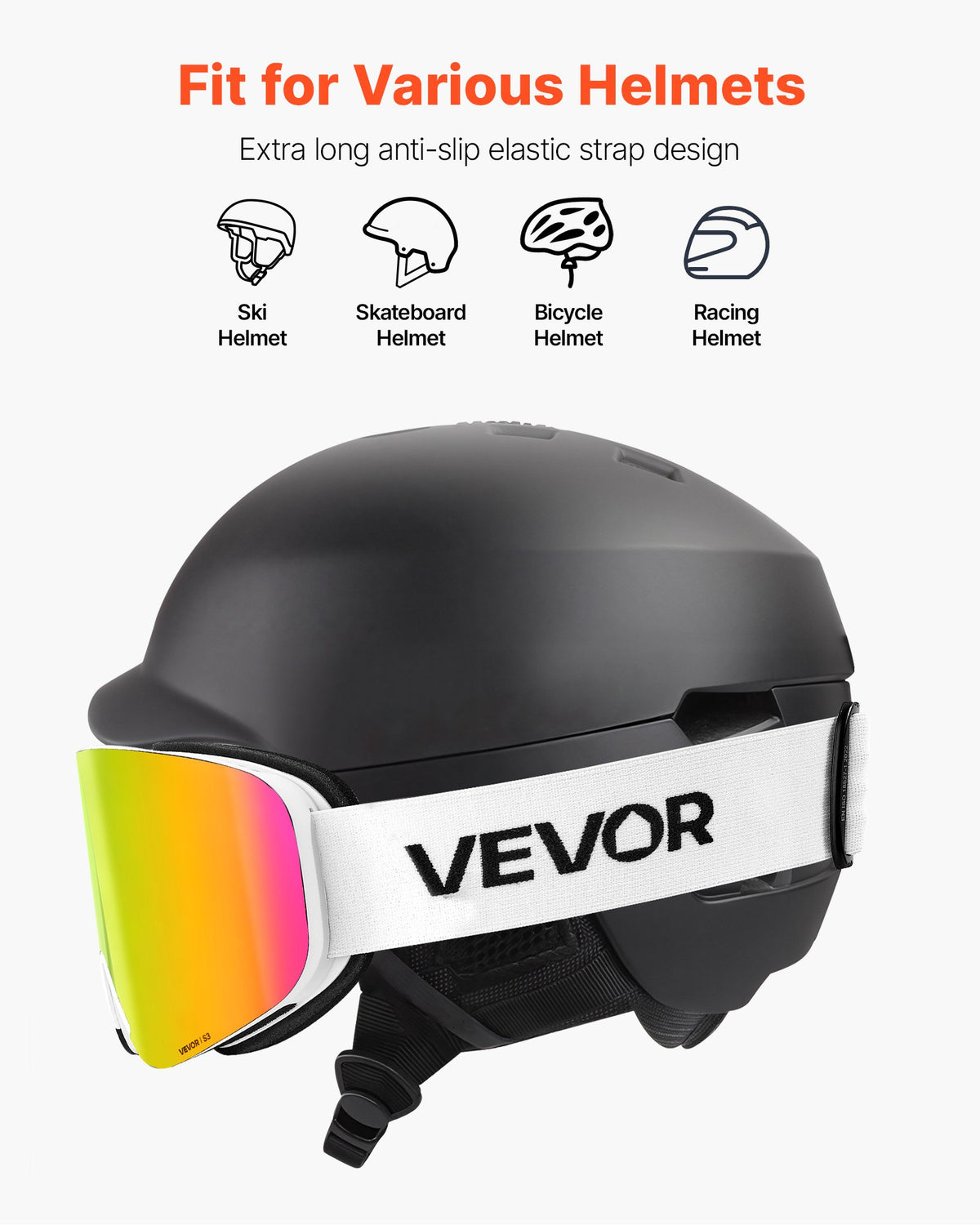 Frameless Ski Goggles, Magnet Cylindrical Lens with Pink Revo Coating, OTG Anti fog Snow Goggles for Men V952-HXJWKBSDCXHJ4LNEU001V0