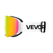 Frameless Ski Goggles, Magnet Cylindrical Lens with Pink Revo Coating, OTG Anti fog Snow Goggles for Men V952-HXJWKBSDCXHJ4LNEU001V0