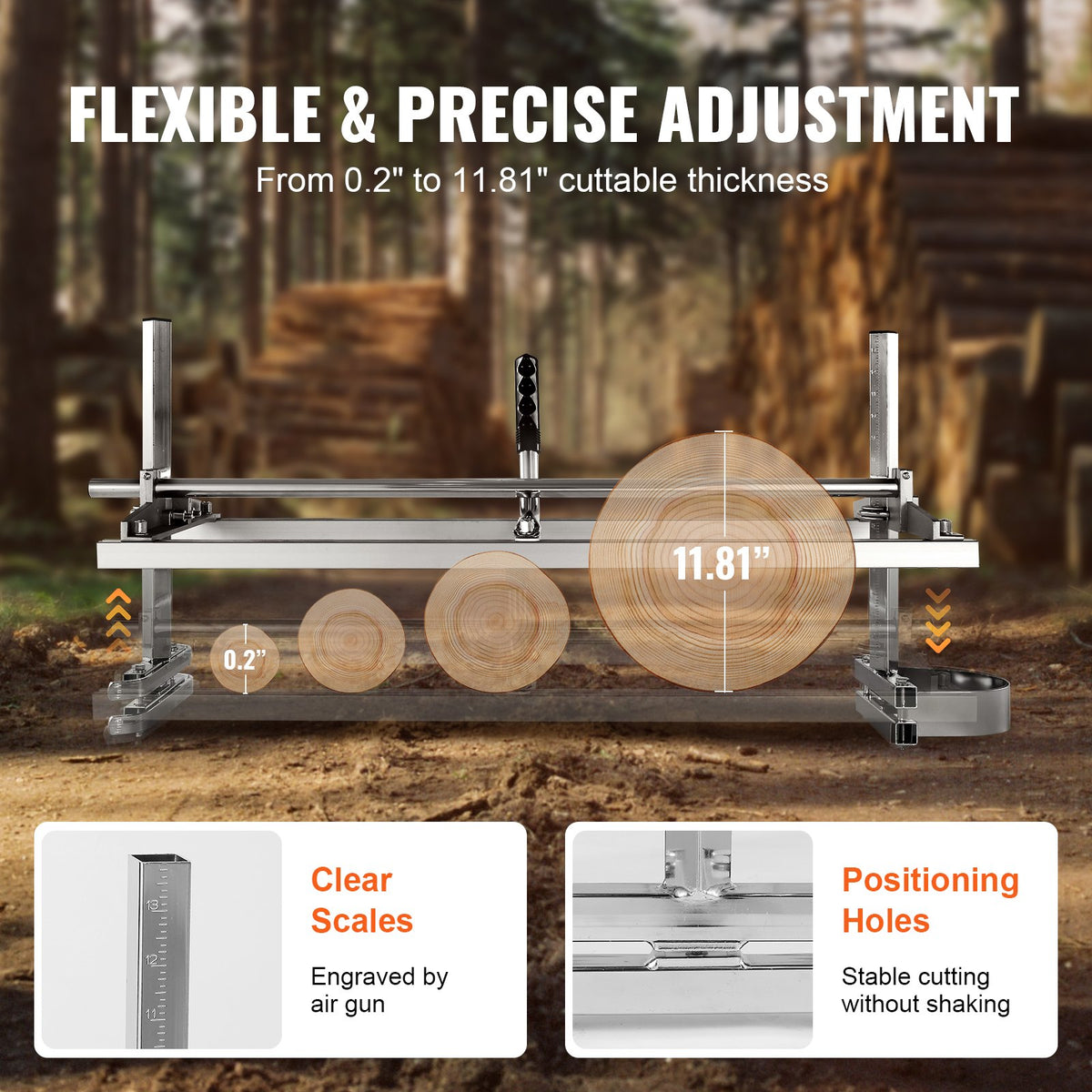 Portable Chainsaw Mill 14"-36" Guide Bar 0.2"-11.81" Cutting Thickness V952-HXQGLJZJLMDGK0V34V0