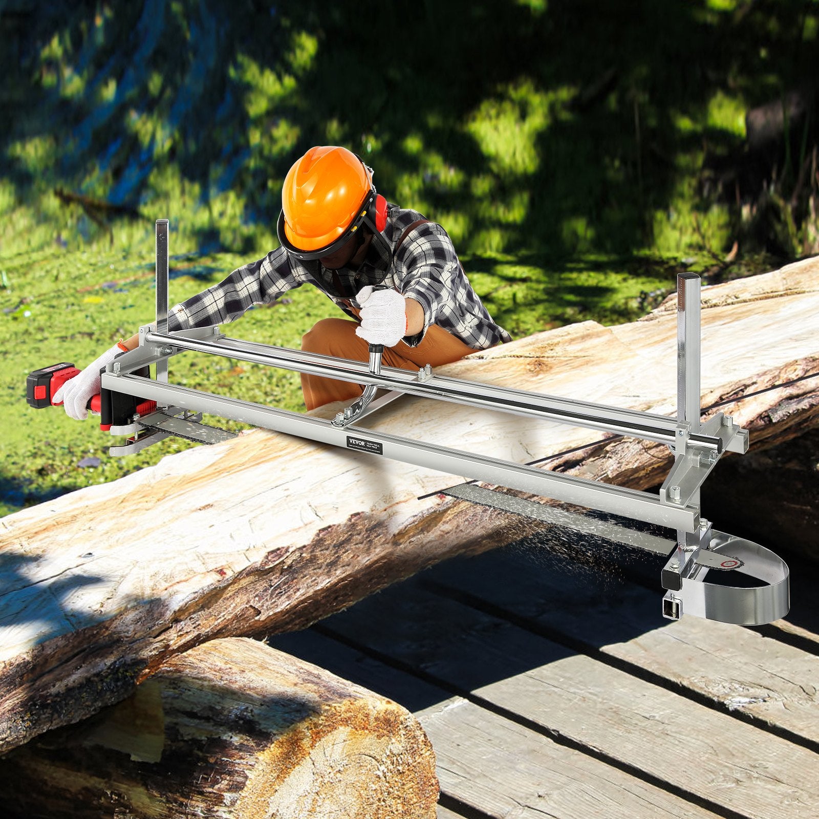 Chainsaw Mill, Portable Sawmill 14"-48" Guide Bar, Galvanized Steel Chainsaw Planking Mill with 0.2"-11.81" V952-HXQGLJZJLMDGKDA5DV0