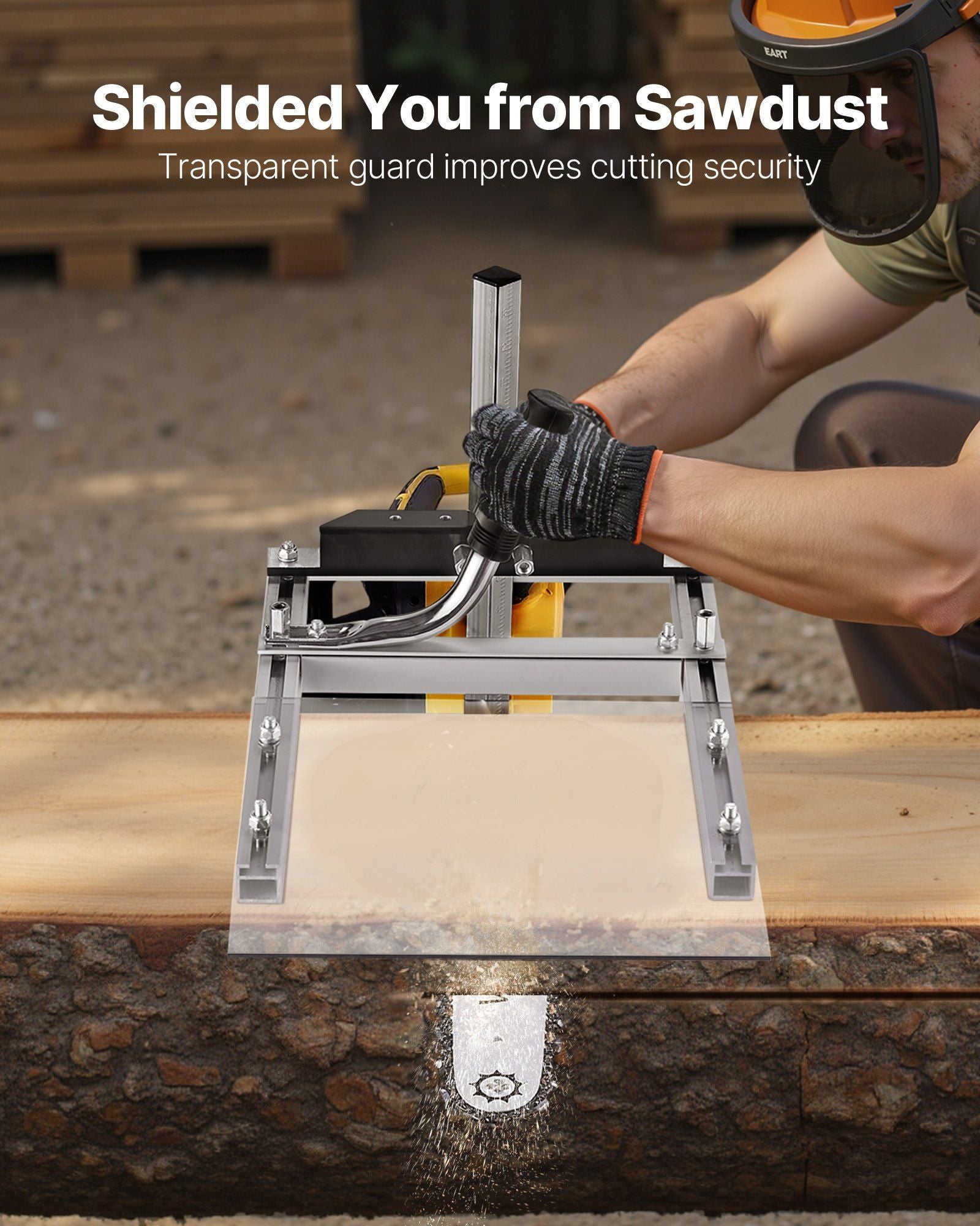 Chainsaw Mill, Portable Sawmill Fits 41-51 cm Planking Milling Bar, Lumber Cross Cutting Guide Chain Saw with V952-HXQGZJ16INCHT3S43001V0