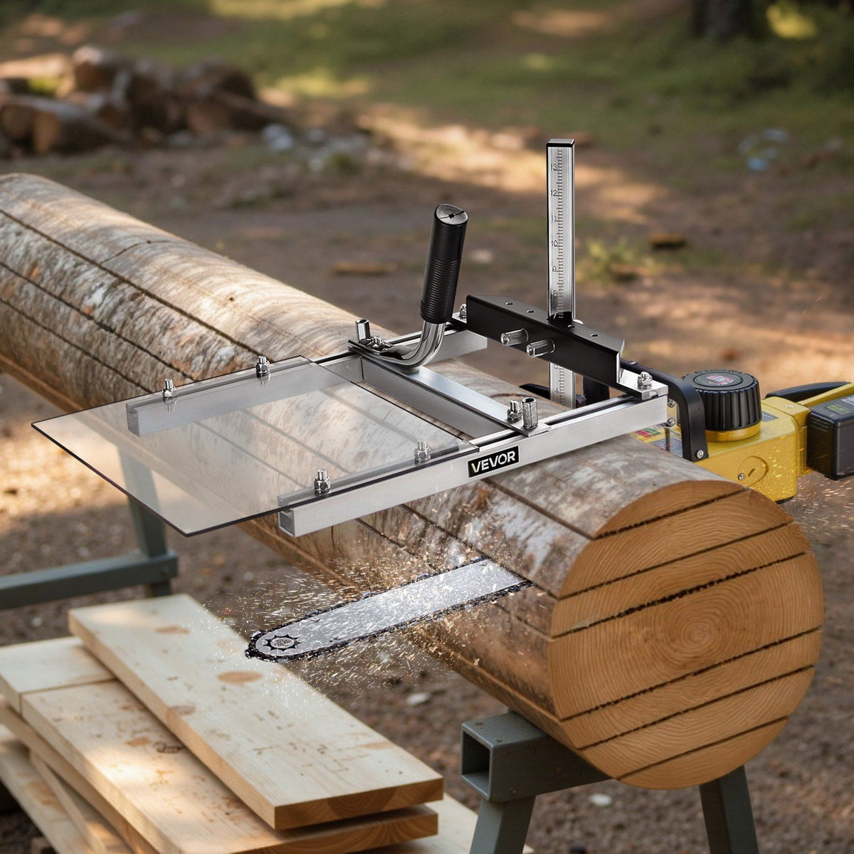 Chainsaw Mill, Portable Sawmill Fits 41-51 cm Planking Milling Bar, Lumber Cross Cutting Guide Chain Saw with V952-HXQGZJ16INCHT3S43001V0