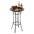 Outdoor Round Bar Table, 60 cm Counter Bar Height Bistro Table, Patio Dining Tables with Easy-to-Clean Top & V952-HXZCLTJBZYX2Z6Y3K001V0
