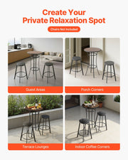 Outdoor Round Bar Table, 60 cm Counter Bar Height Bistro Table, Patio Dining Tables with Easy-to-Clean Top & V952-HXZCLTJBZYX2Z6Y3K001V0