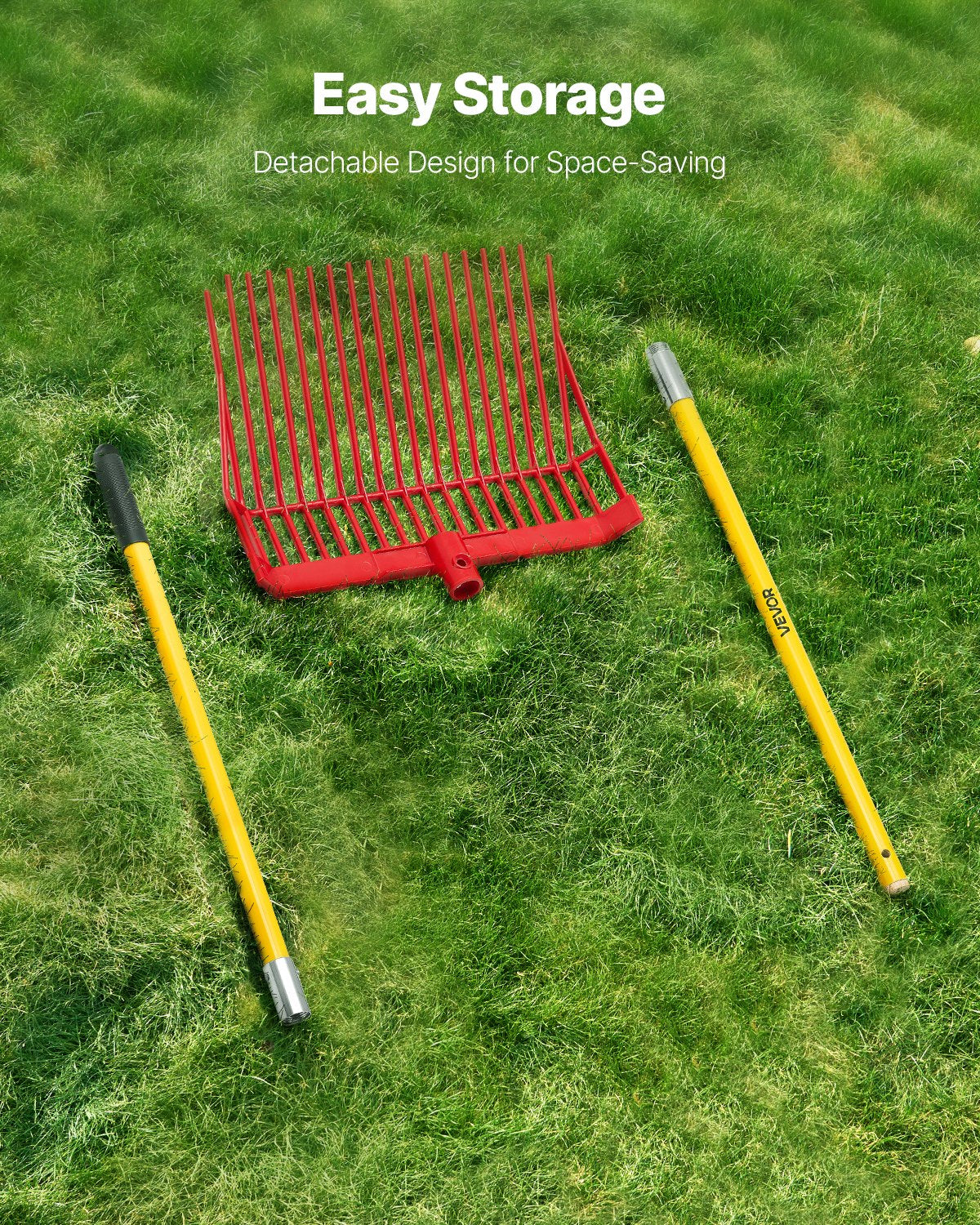 Horse Manure Fork Garden Tool 18 Tine Plastic Pitchfork Muck Rake for Hay V952-HYCBXDBGCC1JE7VBW001V0