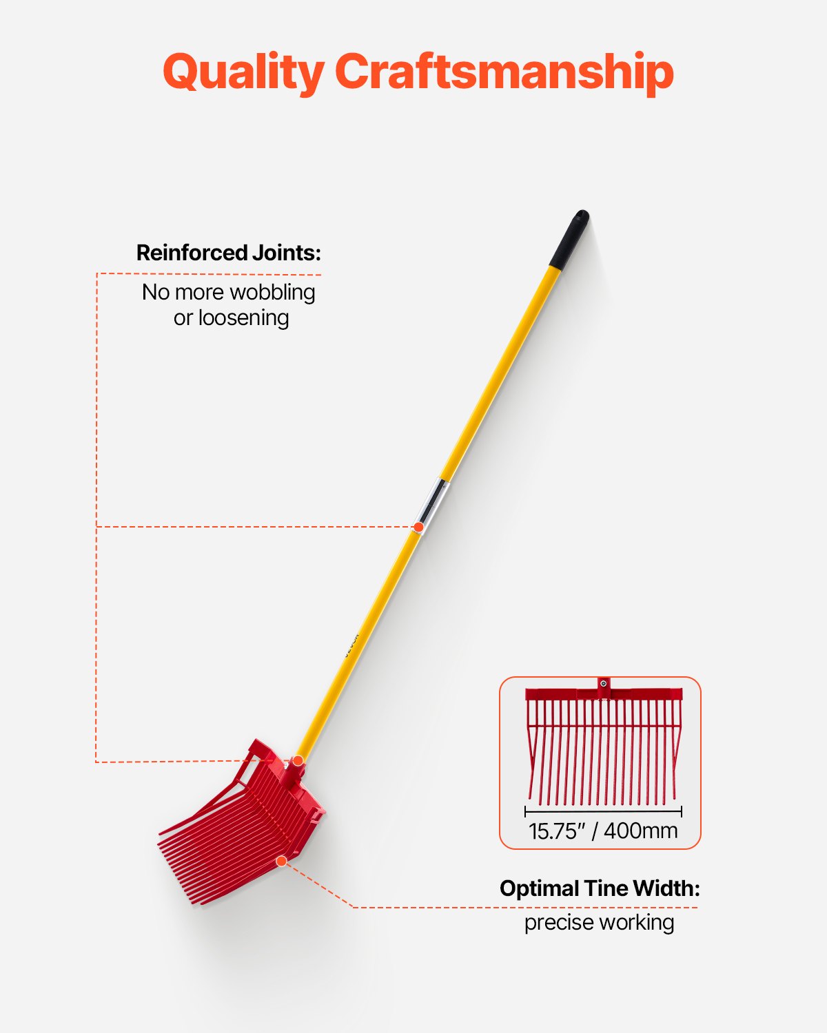 Horse Manure Fork Garden Tool 18 Tine Plastic Pitchfork Muck Rake for Hay V952-HYCBXDBGCC1JE7VBW001V0
