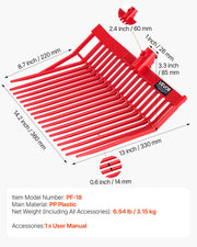 6Pcs Manure Fork Replacement Head 18 Tine Horse Stable Mulch Fork Heads V952-HYCGCCCTSL181CLP6001V0