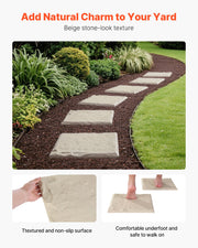 Garden Stepping Stones, 16Pcs 39.5x39.5 cm, Decorative Stepping Stones with Stakes, Weather-Resistant Plastic V952-HYDJS16PCSZF1L4W6001V0