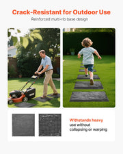 Garden Stepping Stones, 4Pcs 39.5x39.5 cm Decorative Stepping Stones with Stakes, Weather-Resistant Plastic V952-HYDJSHS4PCSZ44JBR001V0