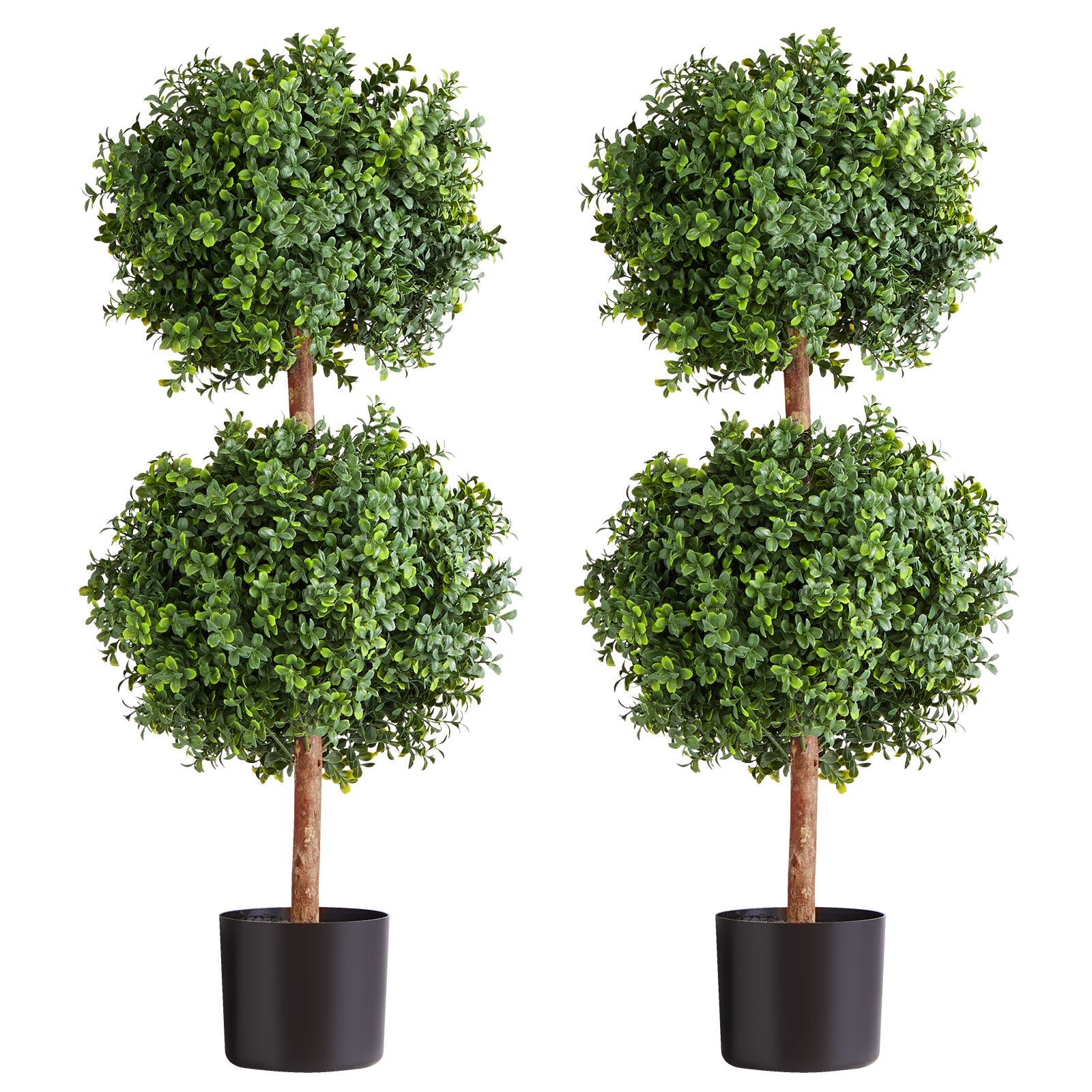 Artificial Topiary Boxwood Double Ball, 2 Set 914mm Faux Boxwood Plant Balls, Fake Silk Tree Look Real, Easy V952-HYMRGXJS36IND5PE1001V0