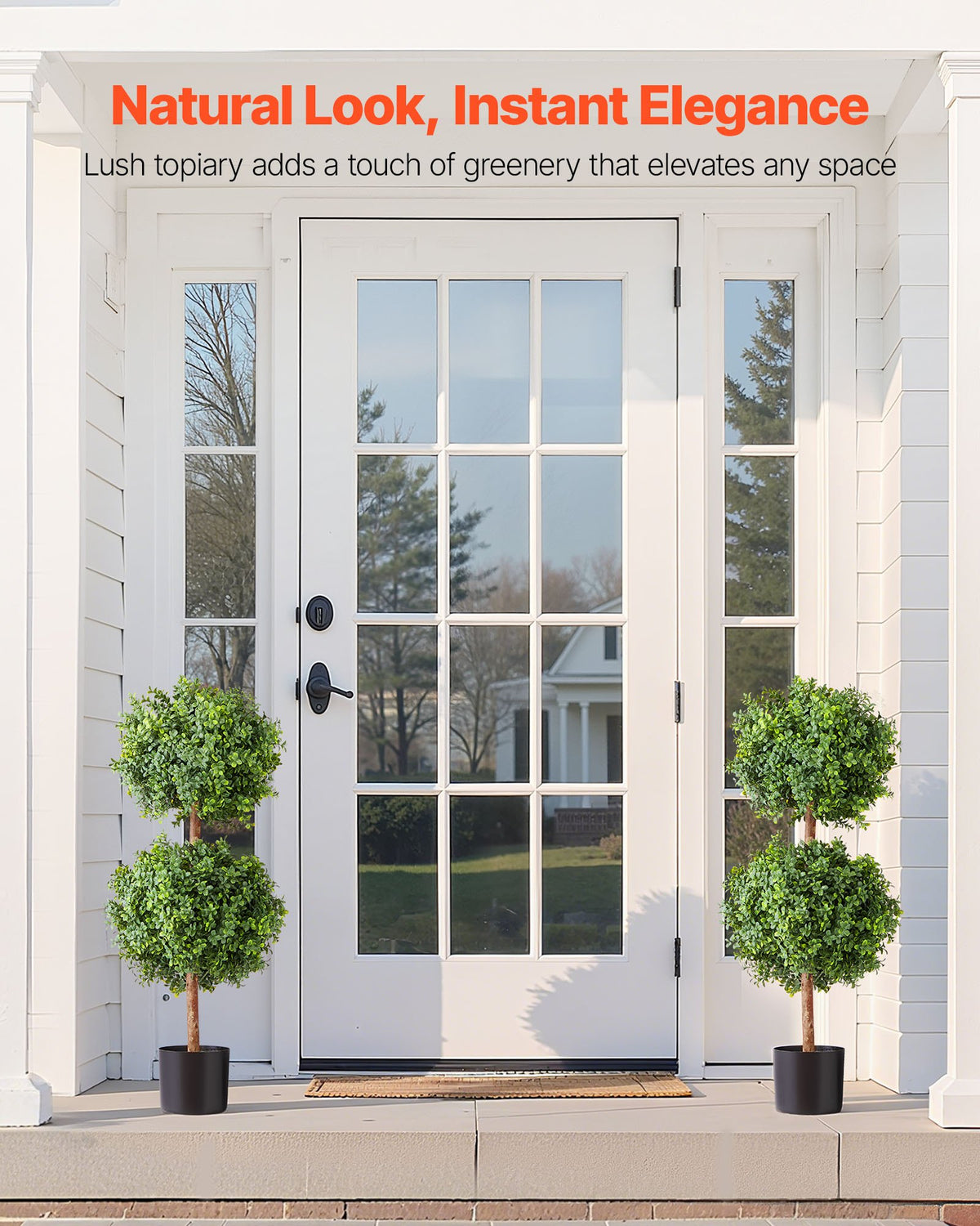 Artificial Topiary Boxwood Double Ball, 2 Set 914mm Faux Boxwood Plant Balls, Fake Silk Tree Look Real, Easy V952-HYMRGXJS36IND5PE1001V0