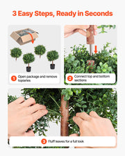 Artificial Topiary Boxwood Double Ball, 2 Set 914mm Faux Boxwood Plant Balls, Fake Silk Tree Look Real, Easy V952-HYMRGXJS36IND5PE1001V0