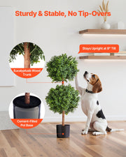 Artificial Topiary Boxwood Double Ball, 2 Set 914mm Faux Boxwood Plant Balls, Fake Silk Tree Look Real, Easy V952-HYMRGXJS36IND5PE1001V0