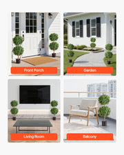 Artificial Topiary Boxwood Double Ball, 2 Set 914mm Faux Boxwood Plant Balls, Fake Silk Tree Look Real, Easy V952-HYMRGXJS36IND5PE1001V0