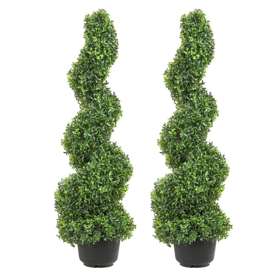 Artificial Topiaries Boxwood Trees, 7.6cm Tall (2 Pieces) Faux Topiary Plant Outdoor, All-year Green Feaux V952-HYMRGXJS36YCLY992V0