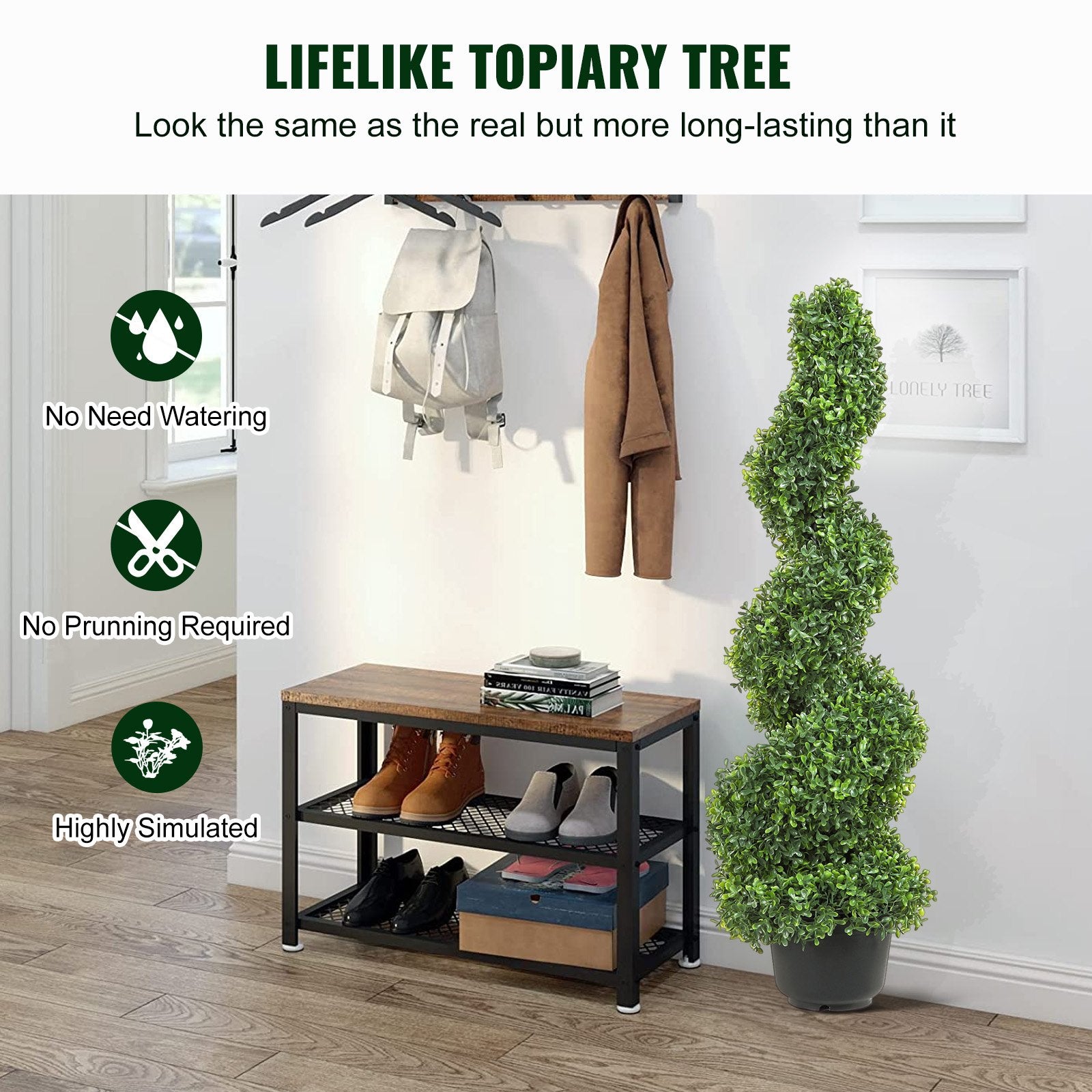 Artificial Topiaries Boxwood Trees, 7.6cm Tall (2 Pieces) Faux Topiary Plant Outdoor, All-year Green Feaux V952-HYMRGXJS36YCLY992V0