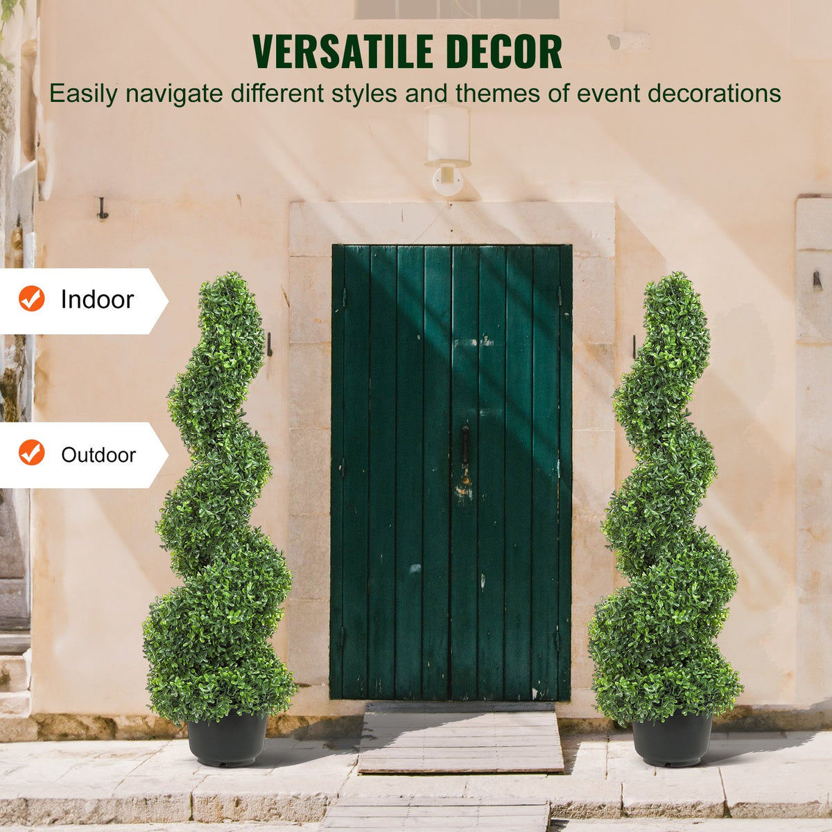 Artificial Topiaries Boxwood Trees, 7.6cm Tall (2 Pieces) Faux Topiary Plant Outdoor, All-year Green Feaux V952-HYMRGXJS36YCLY992V0