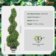 Artificial Topiaries Boxwood Trees, 7.6cm Tall (2 Pieces) Faux Topiary Plant Outdoor, All-year Green Feaux V952-HYMRGXJS36YCLY992V0