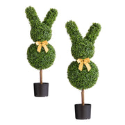 Artificial Topiary Bunny-Shape Boxwood Ball, 2 Set 914mm Faux Boxwood Plant Balls, Fake Silk Tree Look Real, V952-HYMRGXJS36YCU74VB001V0