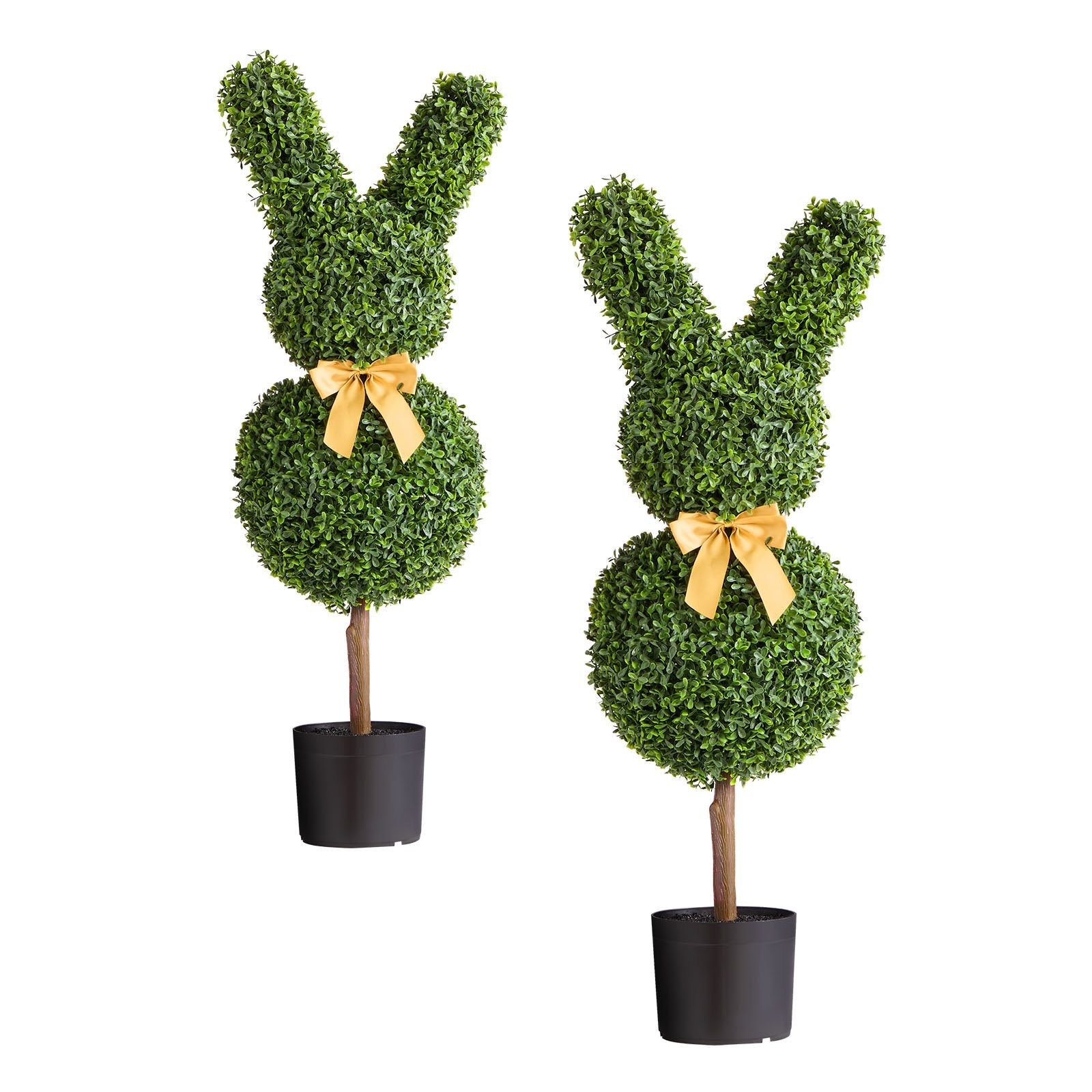 Artificial Topiary Bunny-Shape Boxwood Ball, 2 Set 914mm Faux Boxwood Plant Balls, Fake Silk Tree Look Real, V952-HYMRGXJS36YCU74VB001V0