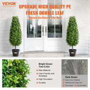 2 Pack 91.4cm Artificial Boxwood Topiary Tree Faux Plant UV Decor In/Outdoor V952-HYMRGXJS36YCXKYTZV0