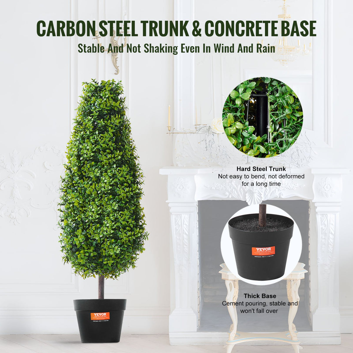 2 Pack 91.4cm Artificial Boxwood Topiary Tree Faux Plant UV Decor In/Outdoor V952-HYMRGXJS36YCXKYTZV0