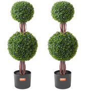 2 Pack 91.4cm Artificial Boxwood Topiary Tree Faux Plant UV Decor In/Outdoor V952-HYMRGXJS48YCKHMZUV0