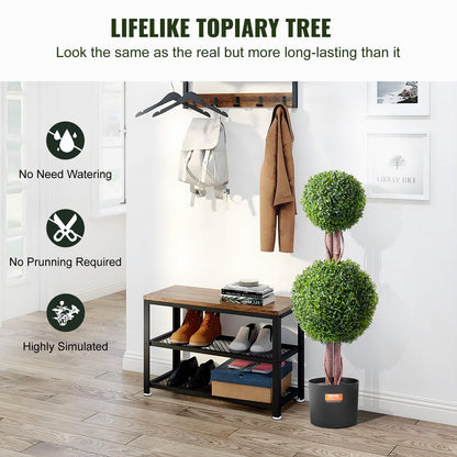 2 Pack 91.4cm Artificial Boxwood Topiary Tree Faux Plant UV Decor In/Outdoor V952-HYMRGXJS48YCKHMZUV0
