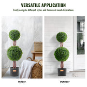 2 Pack 91.4cm Artificial Boxwood Topiary Tree Faux Plant UV Decor In/Outdoor V952-HYMRGXJS48YCKHMZUV0