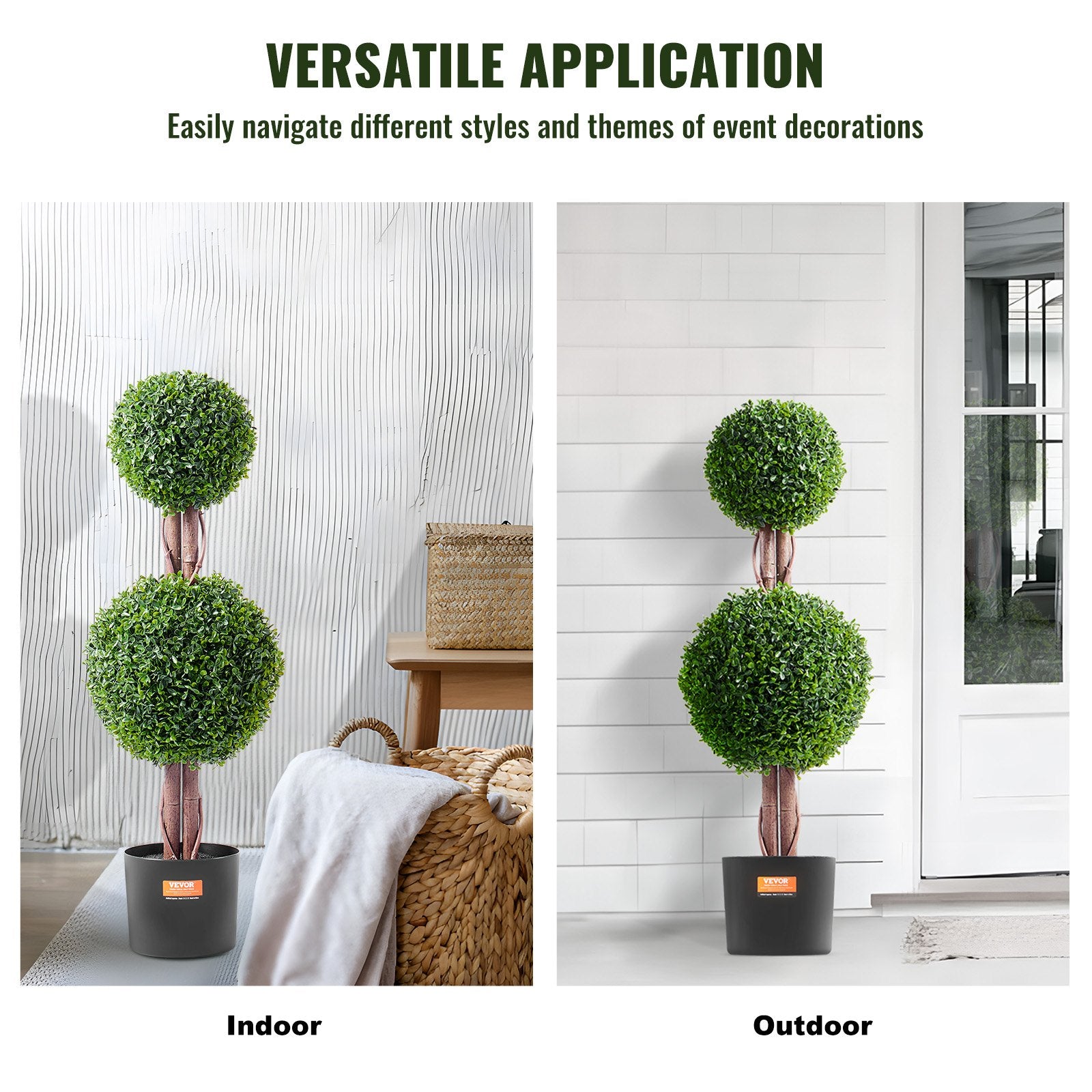 2 Pack 91.4cm Artificial Boxwood Topiary Tree Faux Plant UV Decor In/Outdoor V952-HYMRGXJS48YCKHMZUV0