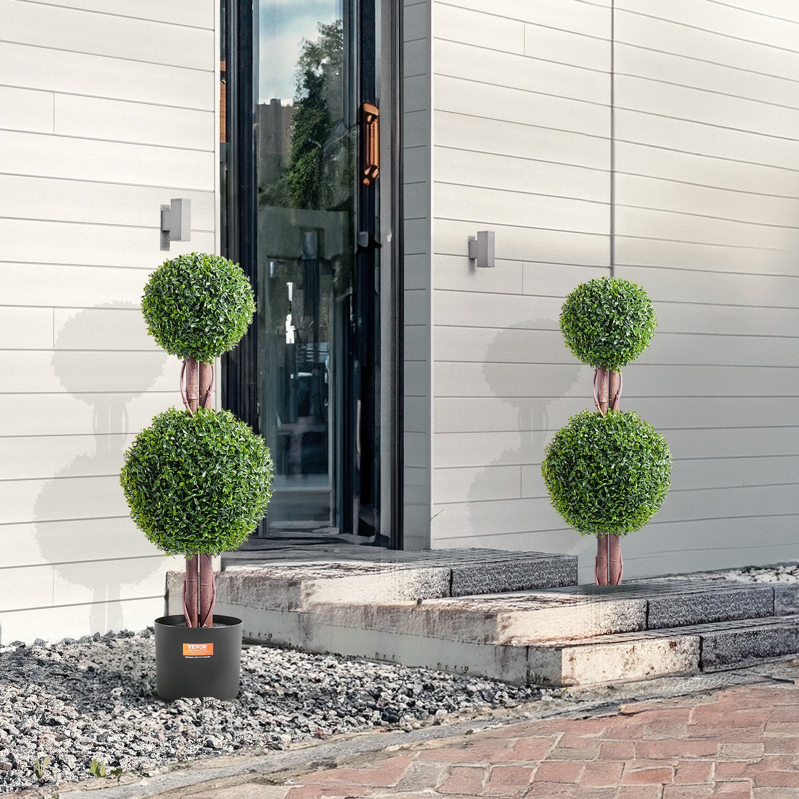 2 Pack 91.4cm Artificial Boxwood Topiary Tree Faux Plant UV Decor In/Outdoor V952-HYMRGXJS48YCKHMZUV0