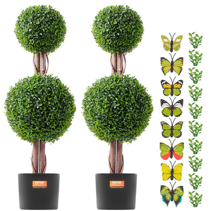 2 Pack 91.4cm Artificial Boxwood Topiary Tree Faux Plant UV Decor In/Outdoor V952-HYMRGXJS48YCKHMZUV0