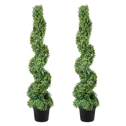 Artificial Topiaries Boxwood Trees, 10cm Tall (2 Pieces) Faux Topiary Plant Outdoor, All-year Green Feaux V952-HYMRGXJS48YCSVDL7V0