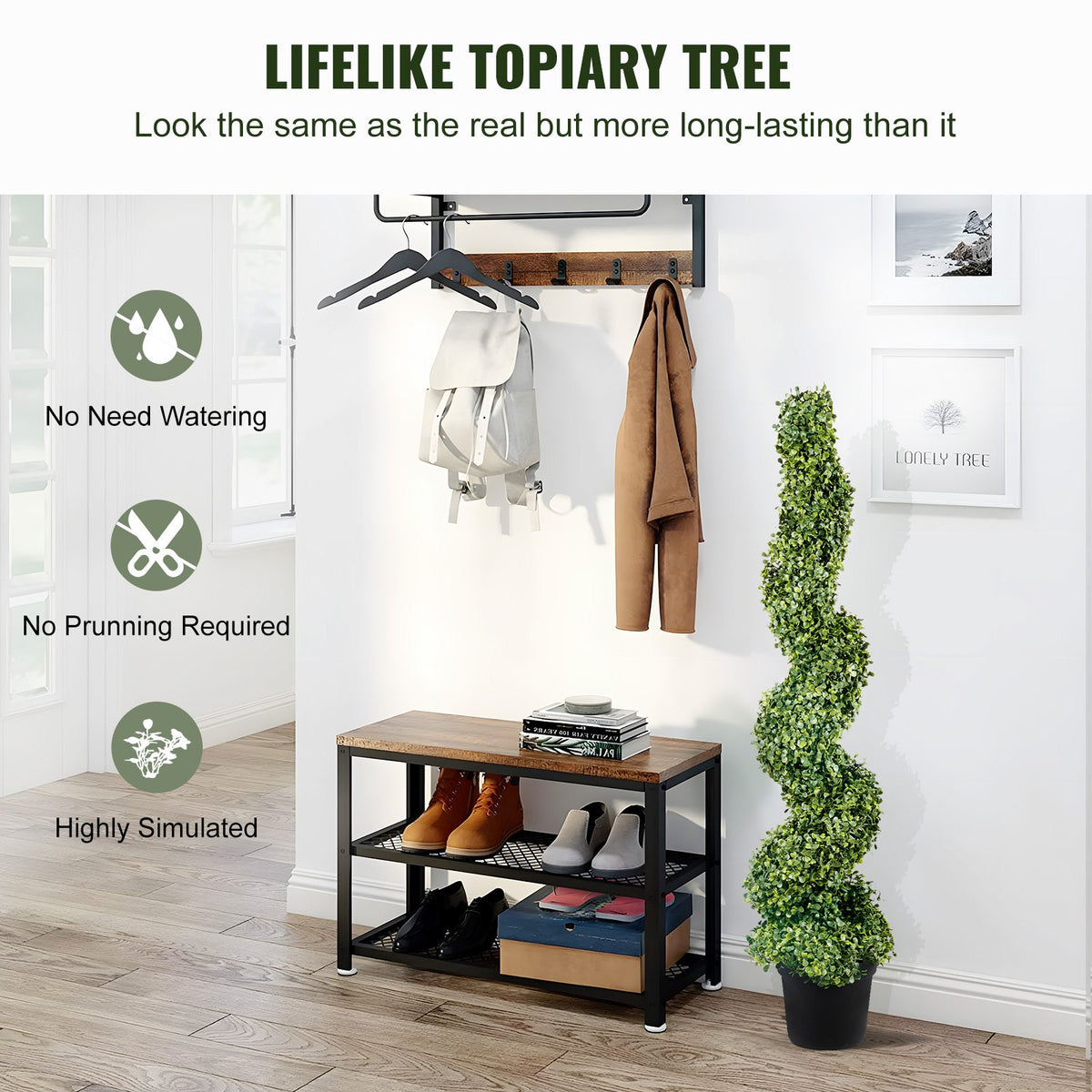 Artificial Topiaries Boxwood Trees, 10cm Tall (2 Pieces) Faux Topiary Plant Outdoor, All-year Green Feaux V952-HYMRGXJS48YCSVDL7V0