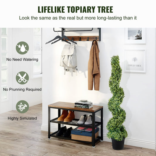 Artificial Topiaries Boxwood Trees, 10cm Tall (2 Pieces) Faux Topiary Plant Outdoor, All-year Green Feaux V952-HYMRGXJS48YCSVDL7V0