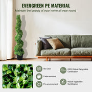 Artificial Topiaries Boxwood Trees, 10cm Tall (2 Pieces) Faux Topiary Plant Outdoor, All-year Green Feaux V952-HYMRGXJS48YCSVDL7V0