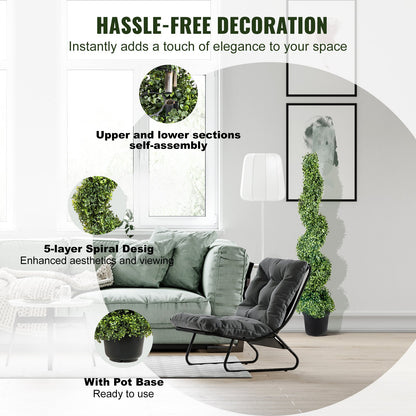 Artificial Topiaries Boxwood Trees, 10cm Tall (2 Pieces) Faux Topiary Plant Outdoor, All-year Green Feaux V952-HYMRGXJS48YCSVDL7V0