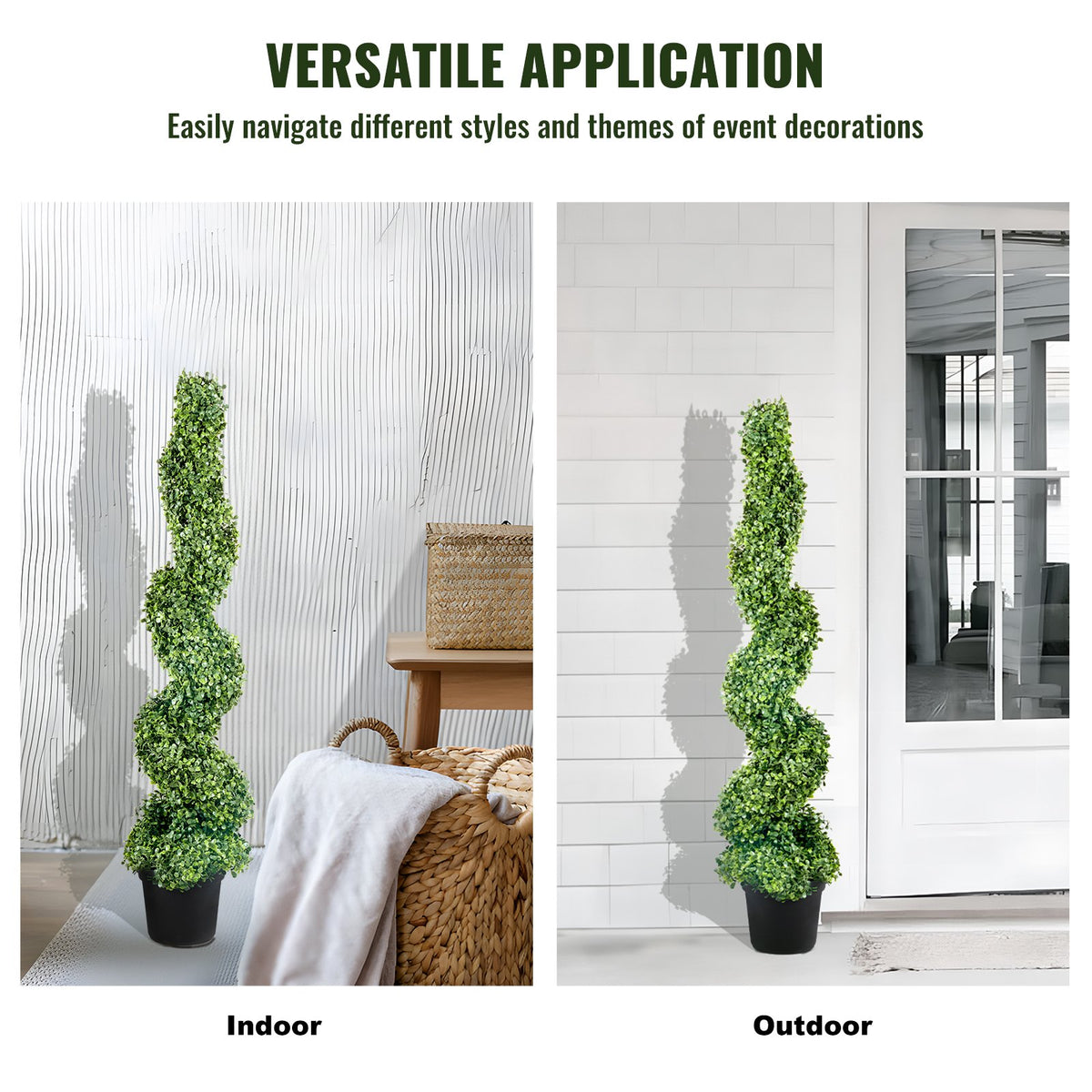 Artificial Topiaries Boxwood Trees, 10cm Tall (2 Pieces) Faux Topiary Plant Outdoor, All-year Green Feaux V952-HYMRGXJS48YCSVDL7V0