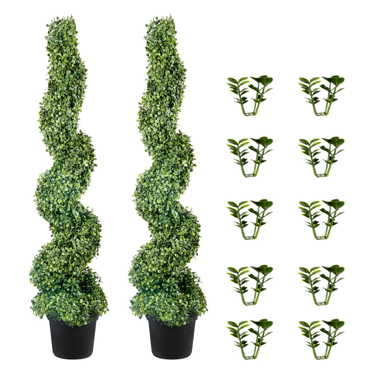 Artificial Topiaries Boxwood Trees, 10cm Tall (2 Pieces) Faux Topiary Plant Outdoor, All-year Green Feaux V952-HYMRGXJS48YCSVDL7V0
