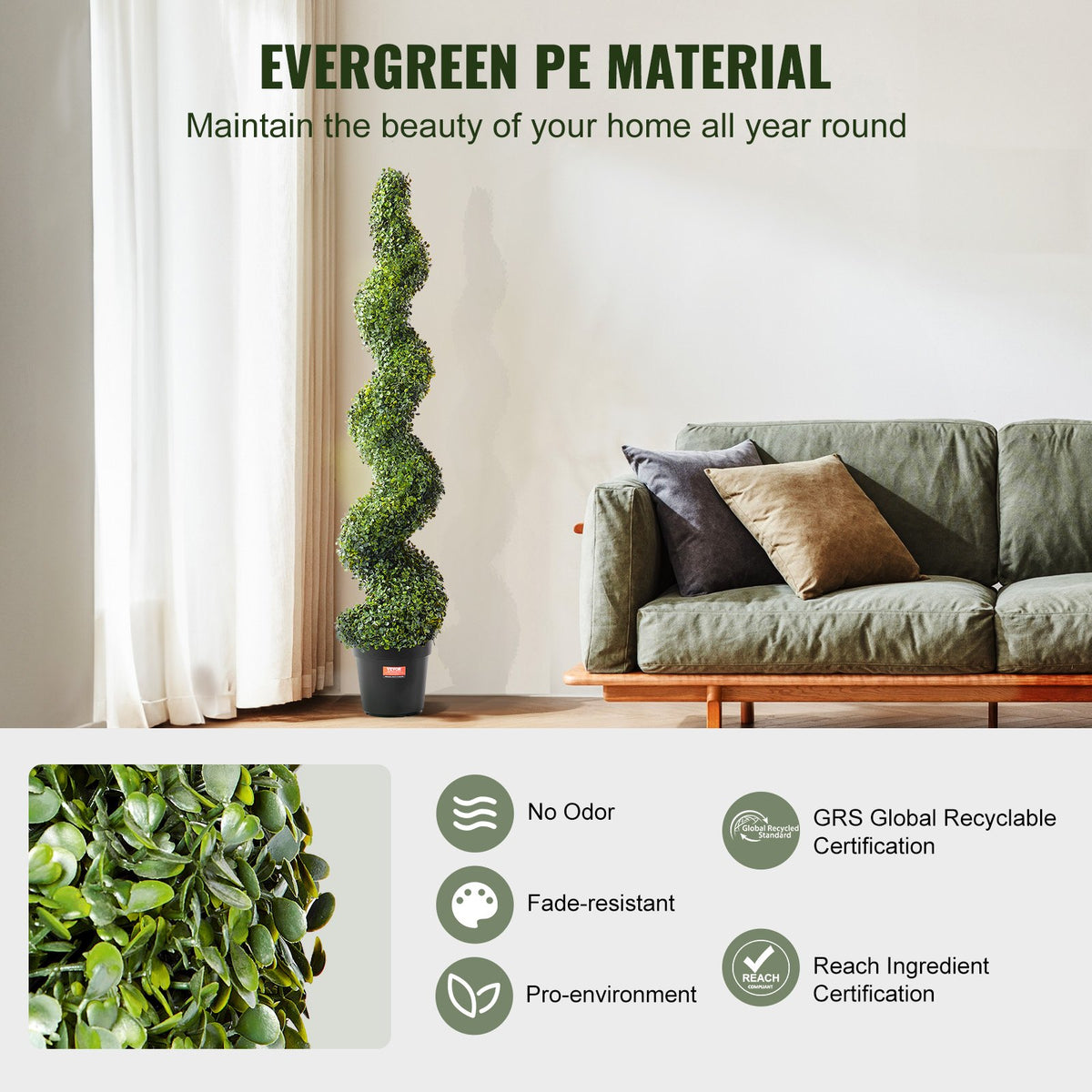 2 Pack 152.4cm Artificial Boxwood Topiary Tree Faux Plant UV Decor In/Outdoor V952-HYMRGXJS60YCC0X1LV0